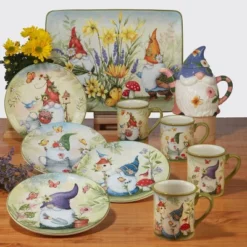 Set Of 4 Garden Gnomes Assorted 18oz Mugs - Certified International -Certified International GUEST e9185900 d806 4b75 b2b9 8092bc4247dd