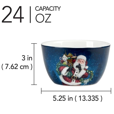 Certified International Set Of 4 24oz Santa's Secret Ice Cream Bowls 4 Certified International Set Of 4 24oz Santa's Secret Ice Cream Bowls - Image 2