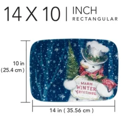 Certified International Snowman Greetings Rectangular Serving Platter -Certified International GUEST f0923985 62a1 4253 8cc9 48041a0bf1da