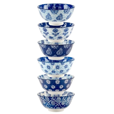 Certified International Set Of 6 30oz Carnival All Purpose Bowls Blue 3 Certified International Set Of 6 30oz Carnival All Purpose Bowls Blue